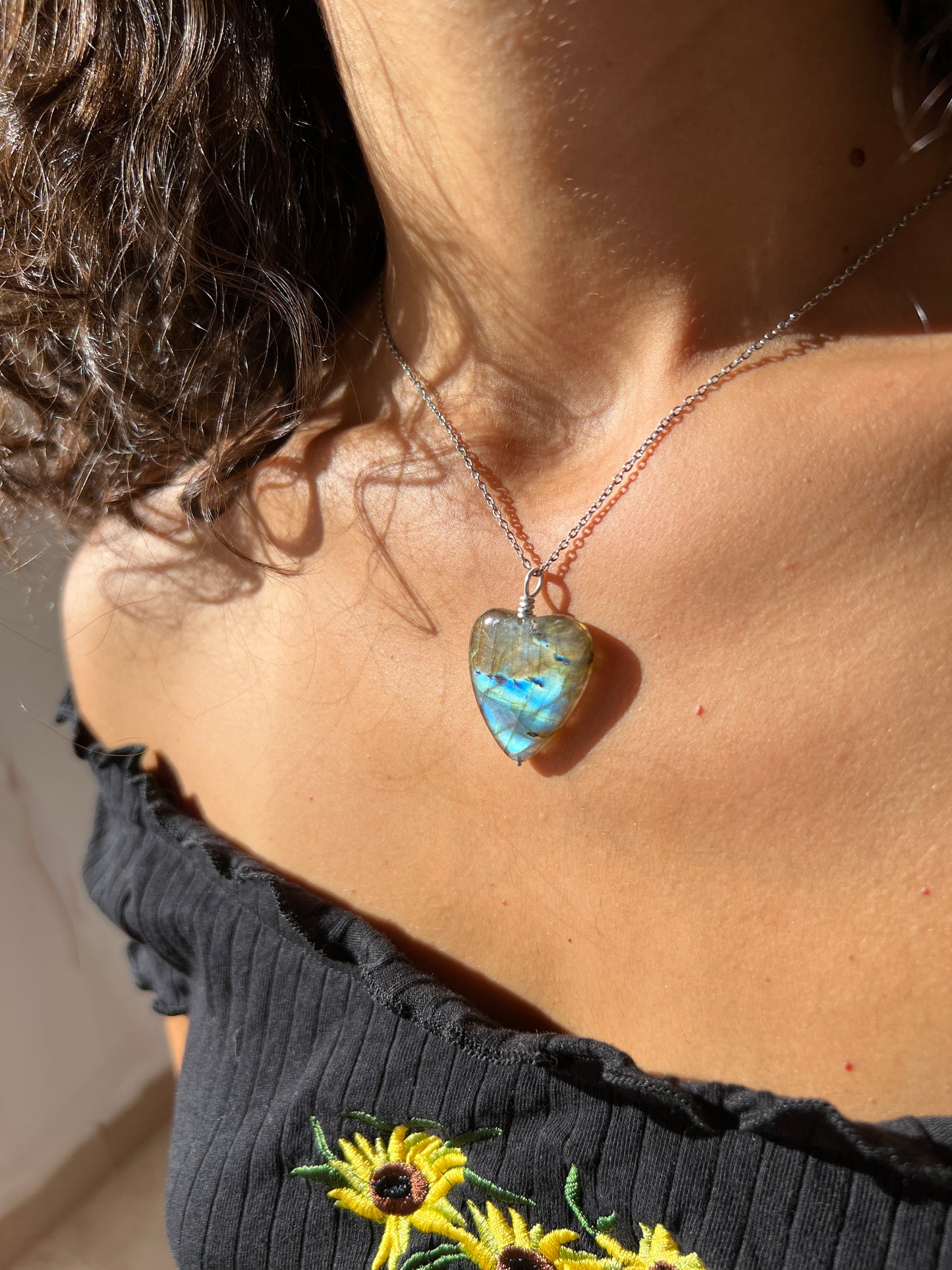 Collana Cuore labradorite