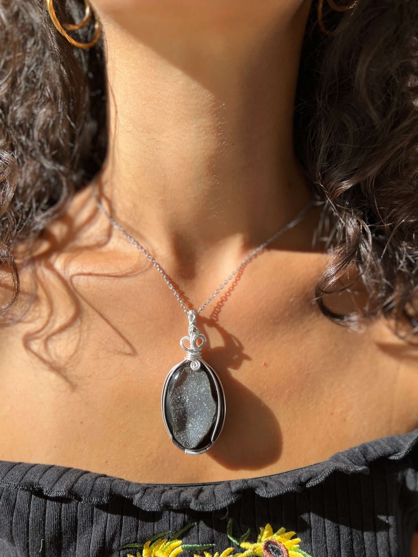 Collana in Agata nera Druzy✨🖤