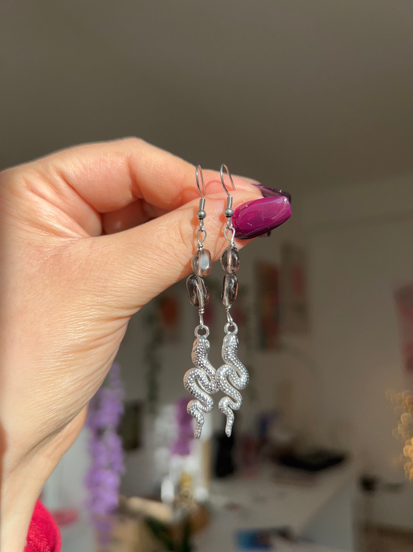 Orecchini con Quarzo Fumé🩶