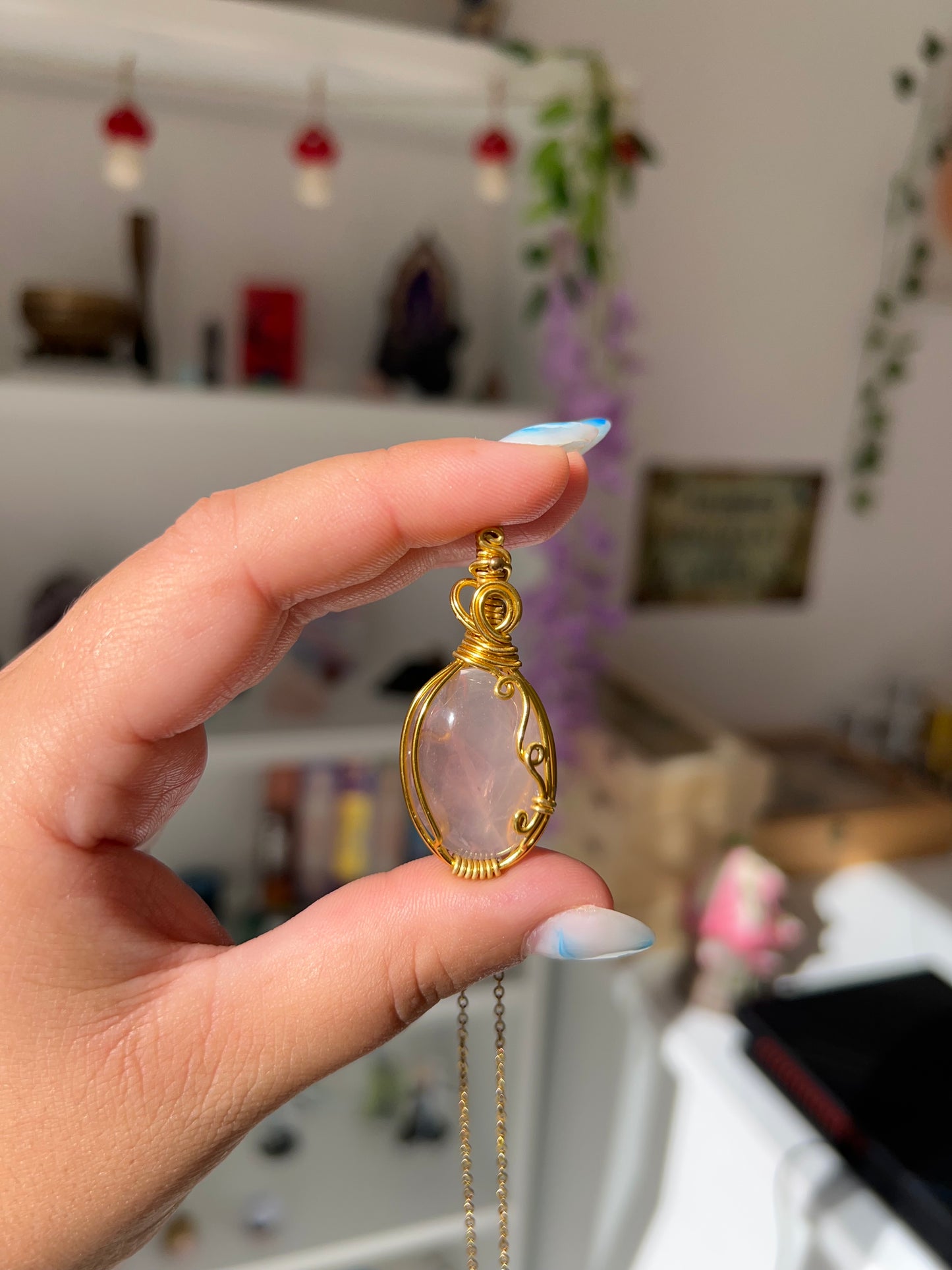 Collana Gold in Quarzo Rosa🌸