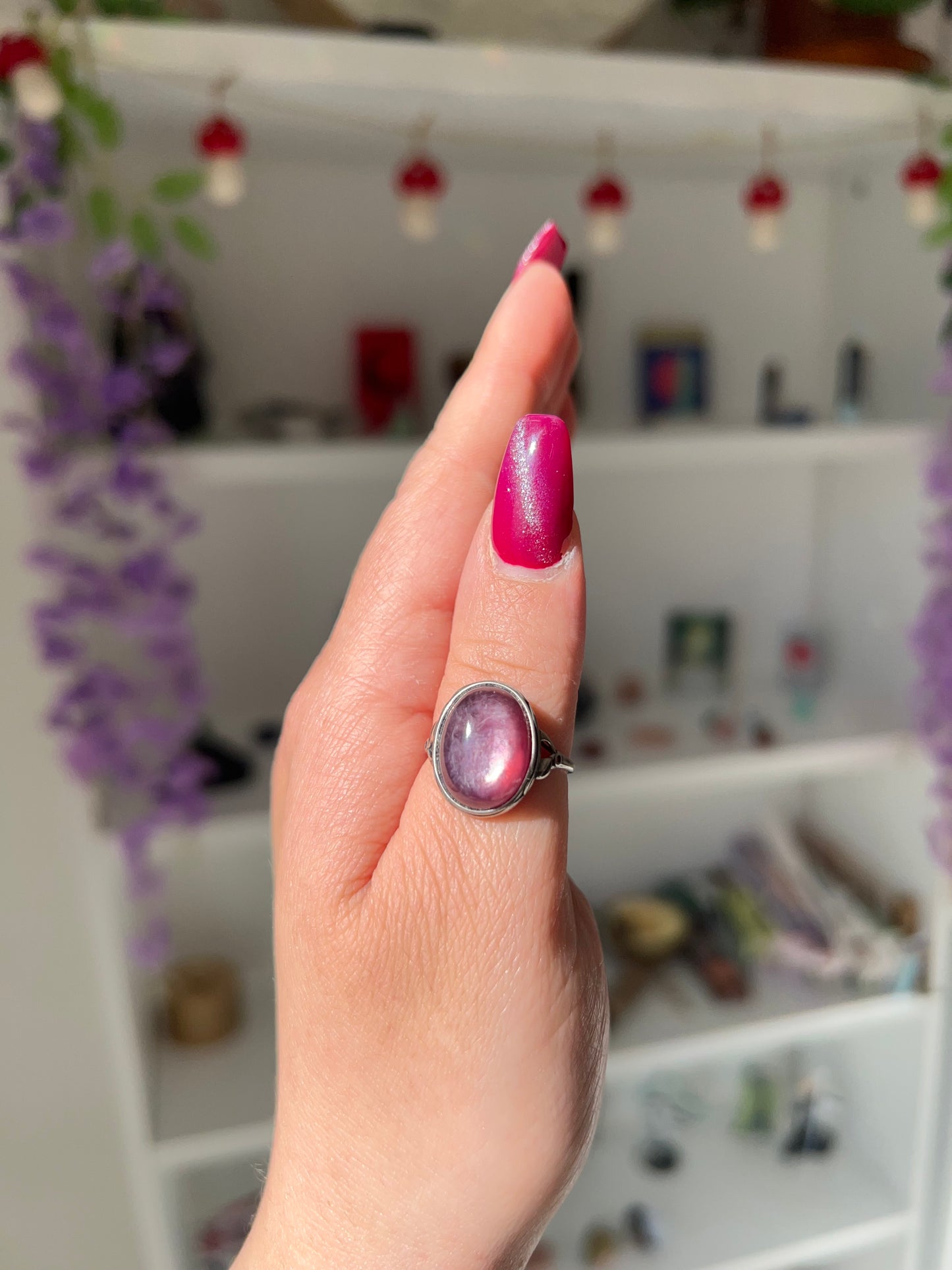 Anello in Lepidolite 1💕(argento 925)