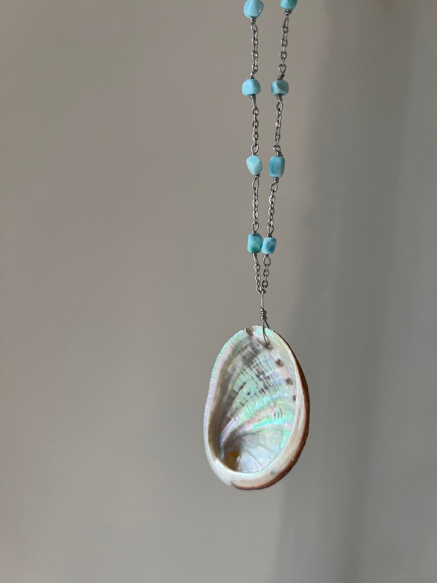 Collana in Larimar e Abalone🌊🐚