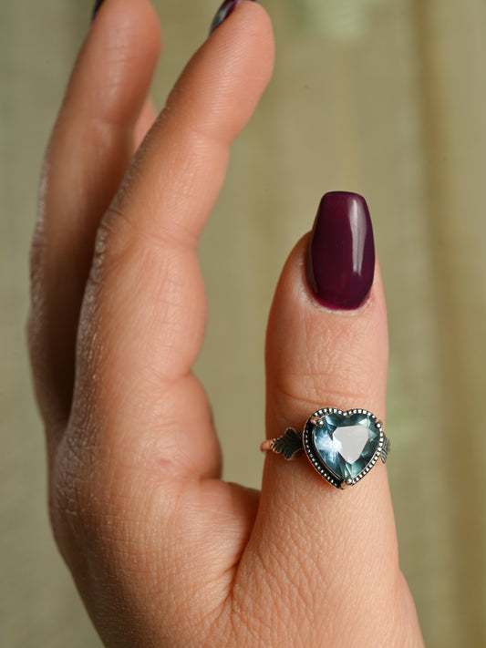 Anello con Fluorite Blu (argento 925)