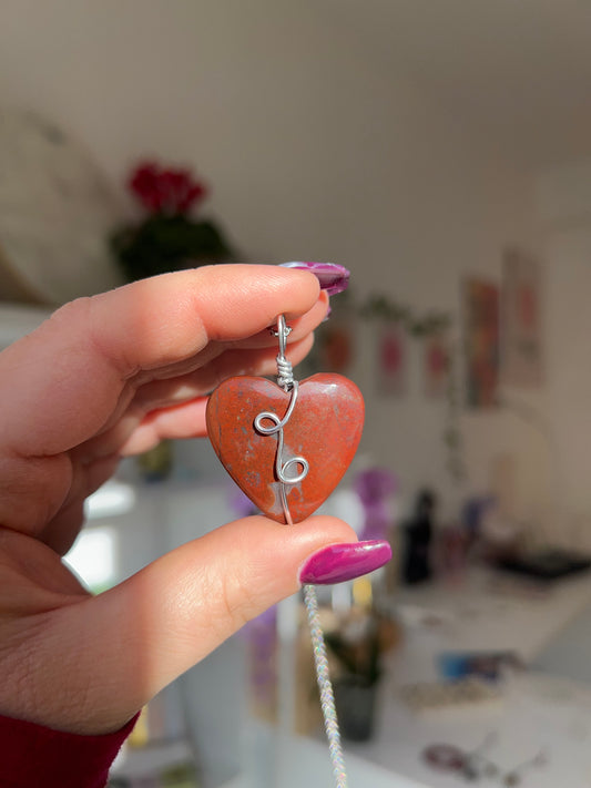 Collana Cuore in Diaspro rosso 1❤️