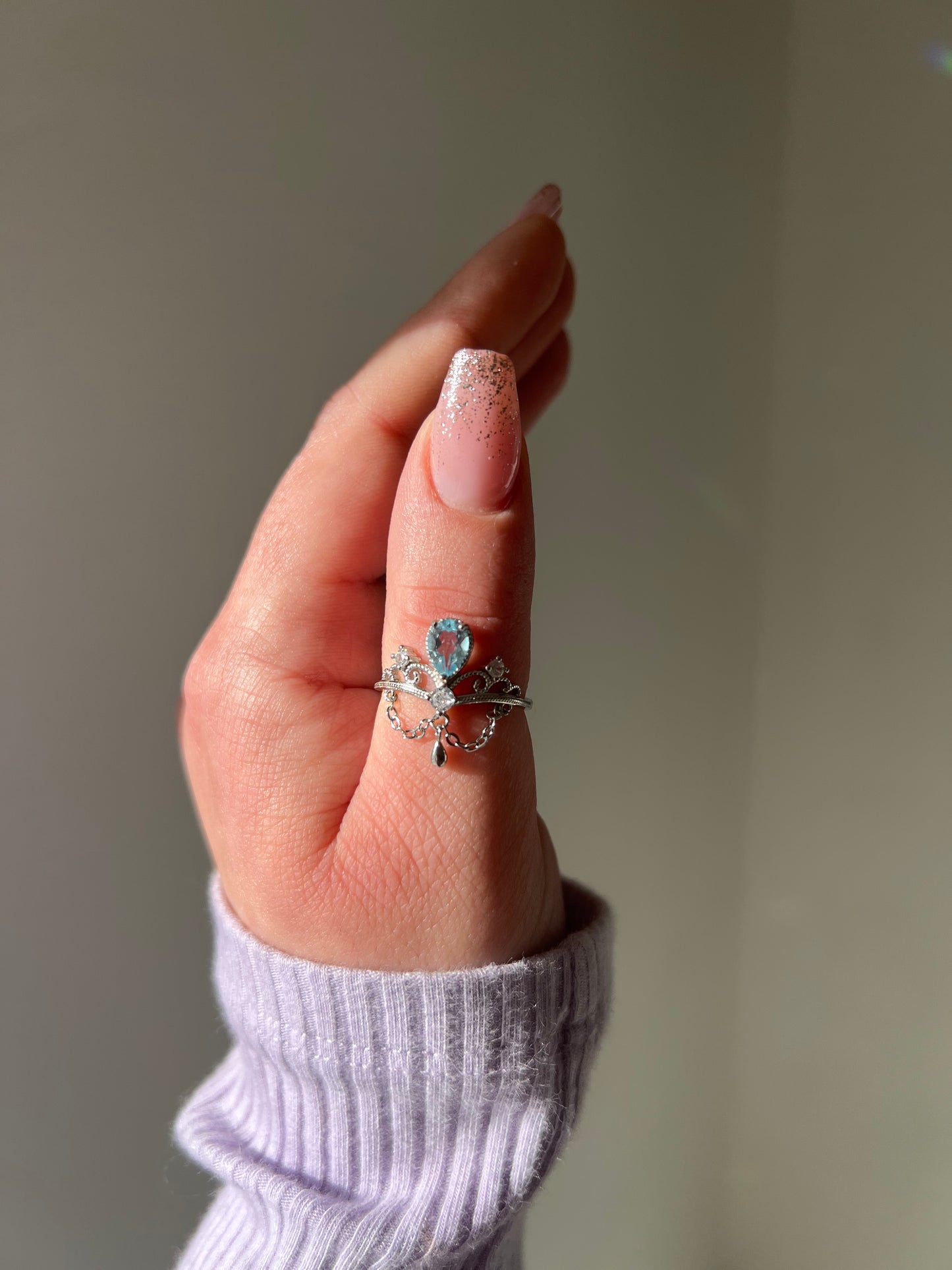 Anello Tiara in Topazio🩵(argento 925)