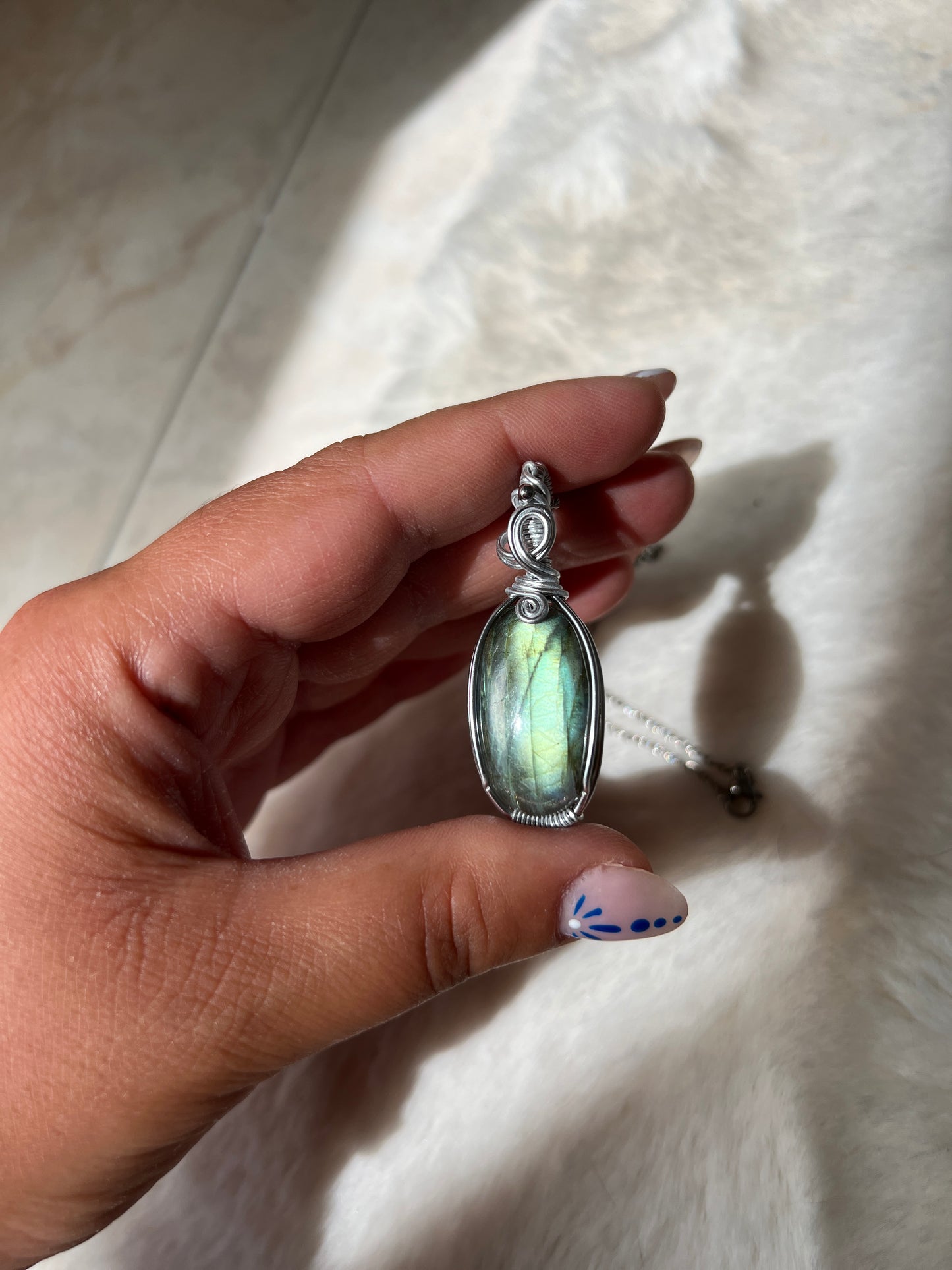 Collana in Labradorite Verde🍃