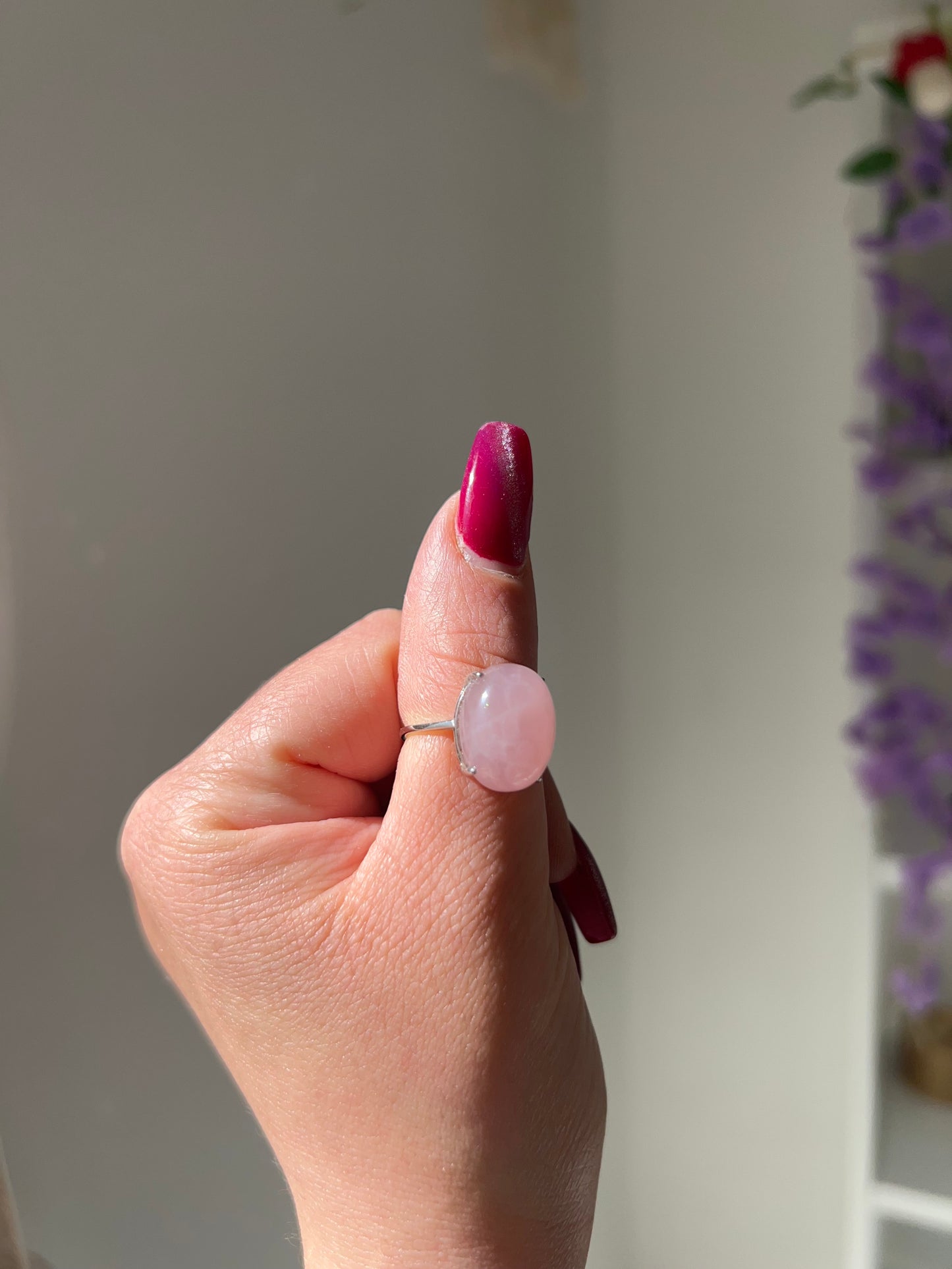 Anello in Quarzo rosa 3💗(argento 925)
