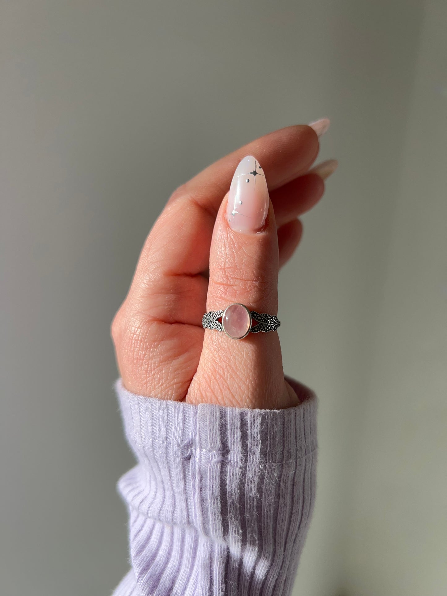 Anello con Quarzo Rosa 2 (argento 925)