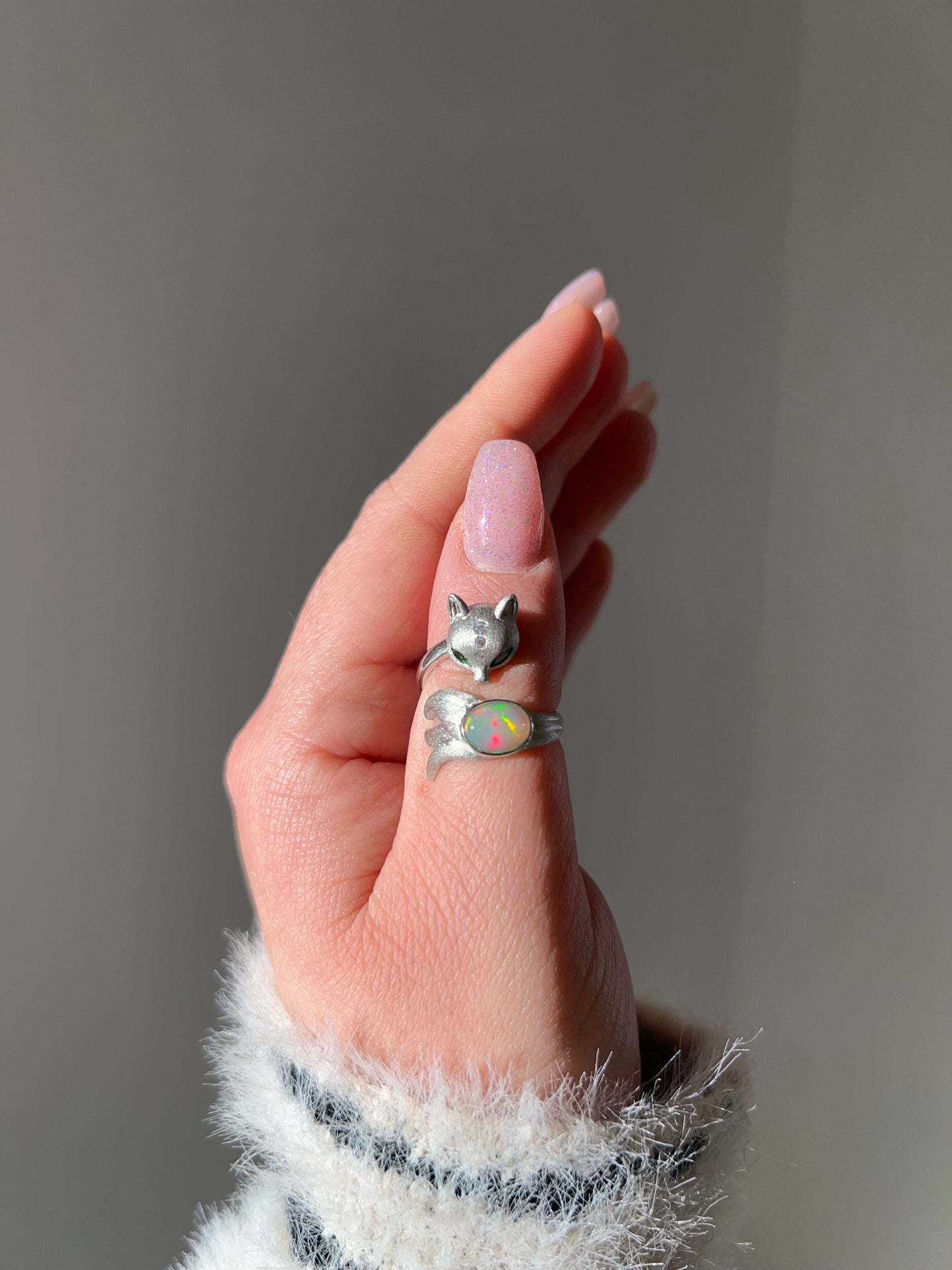 Anello Volpe con Opale✨🦊(argento 925)
