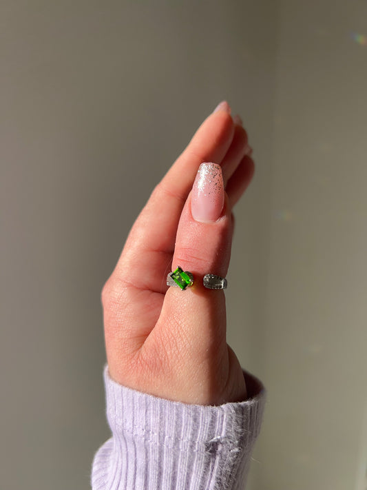 Anello in Diopside🌿(argento 925)