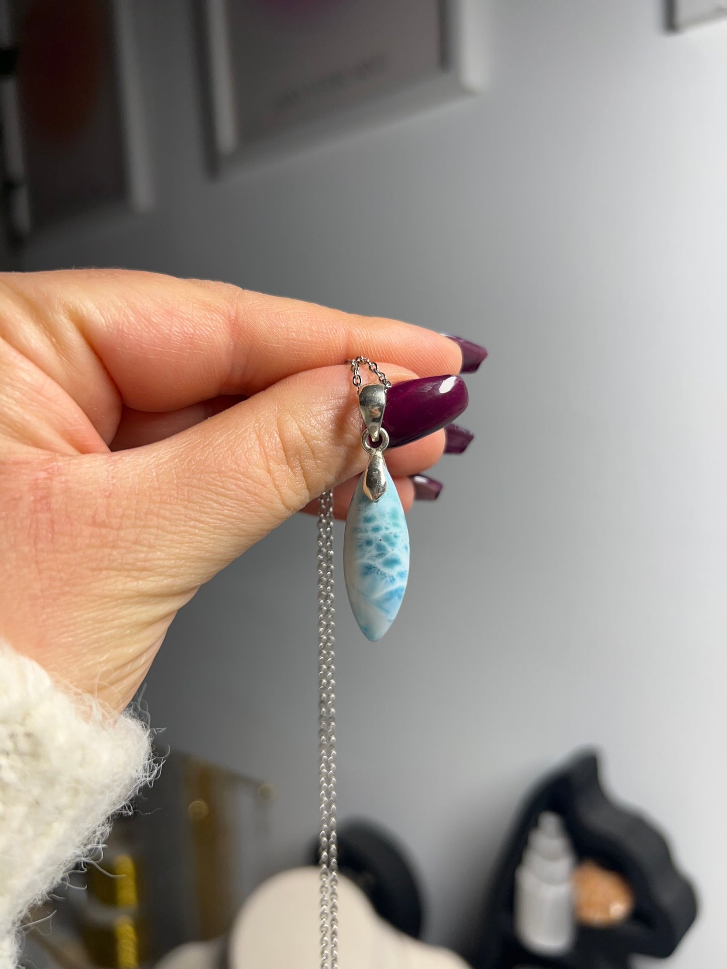 Collana in Larimar 12🌊(argento 925)