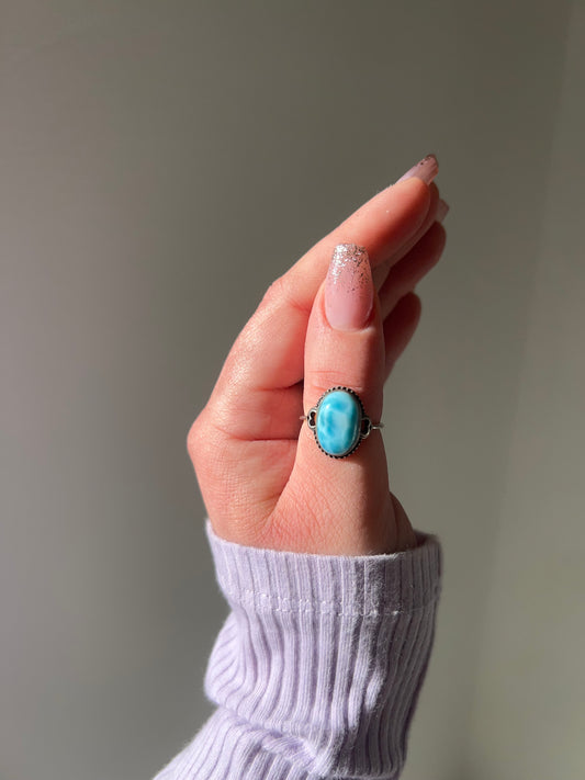 Anello in Larimar 4🌊(argento 925)