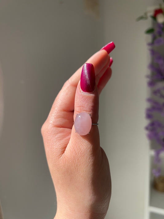 Anello in Quarzo rosa 3💗(argento 925)