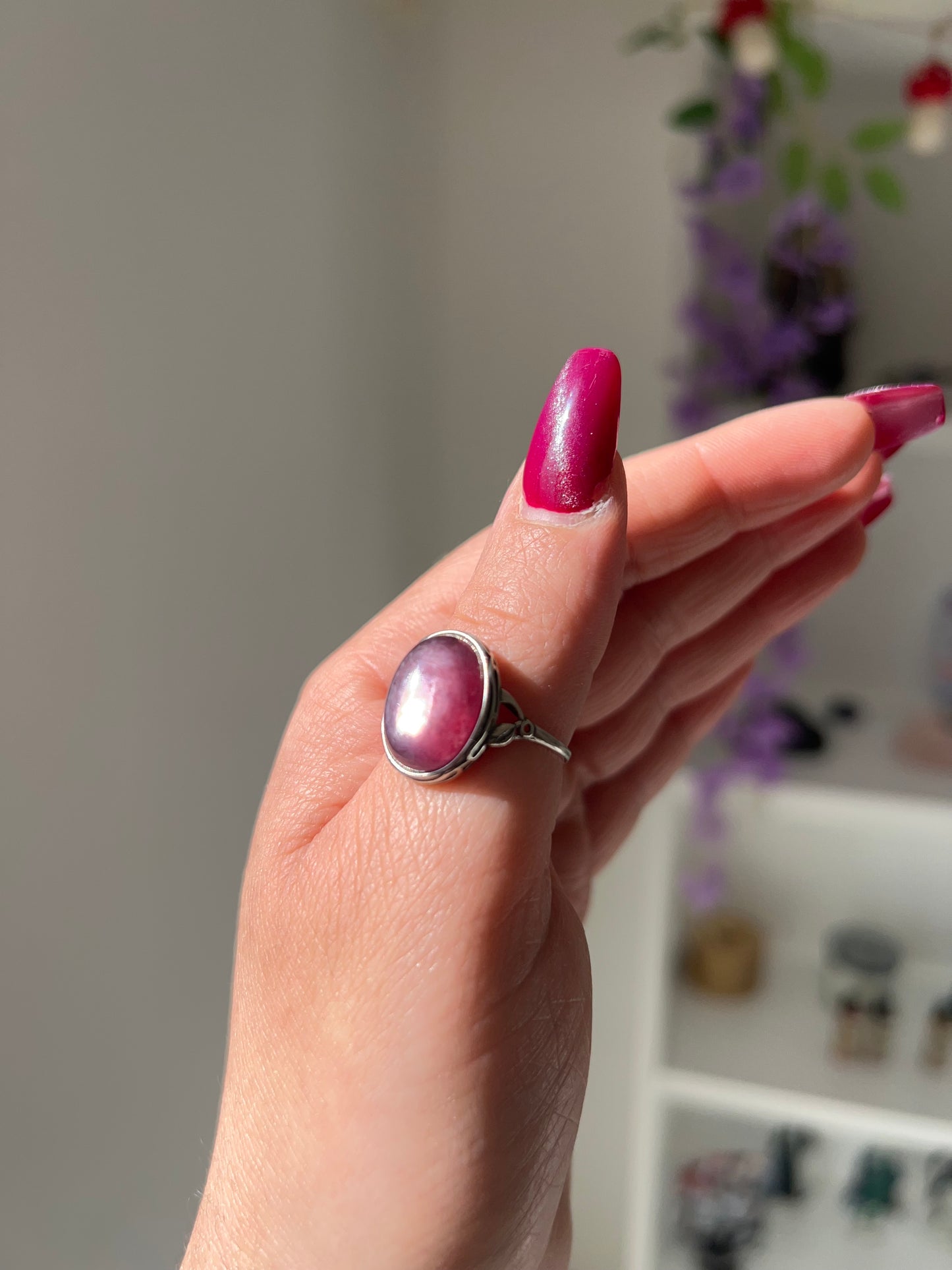 Anello in Lepidolite 1💕(argento 925)