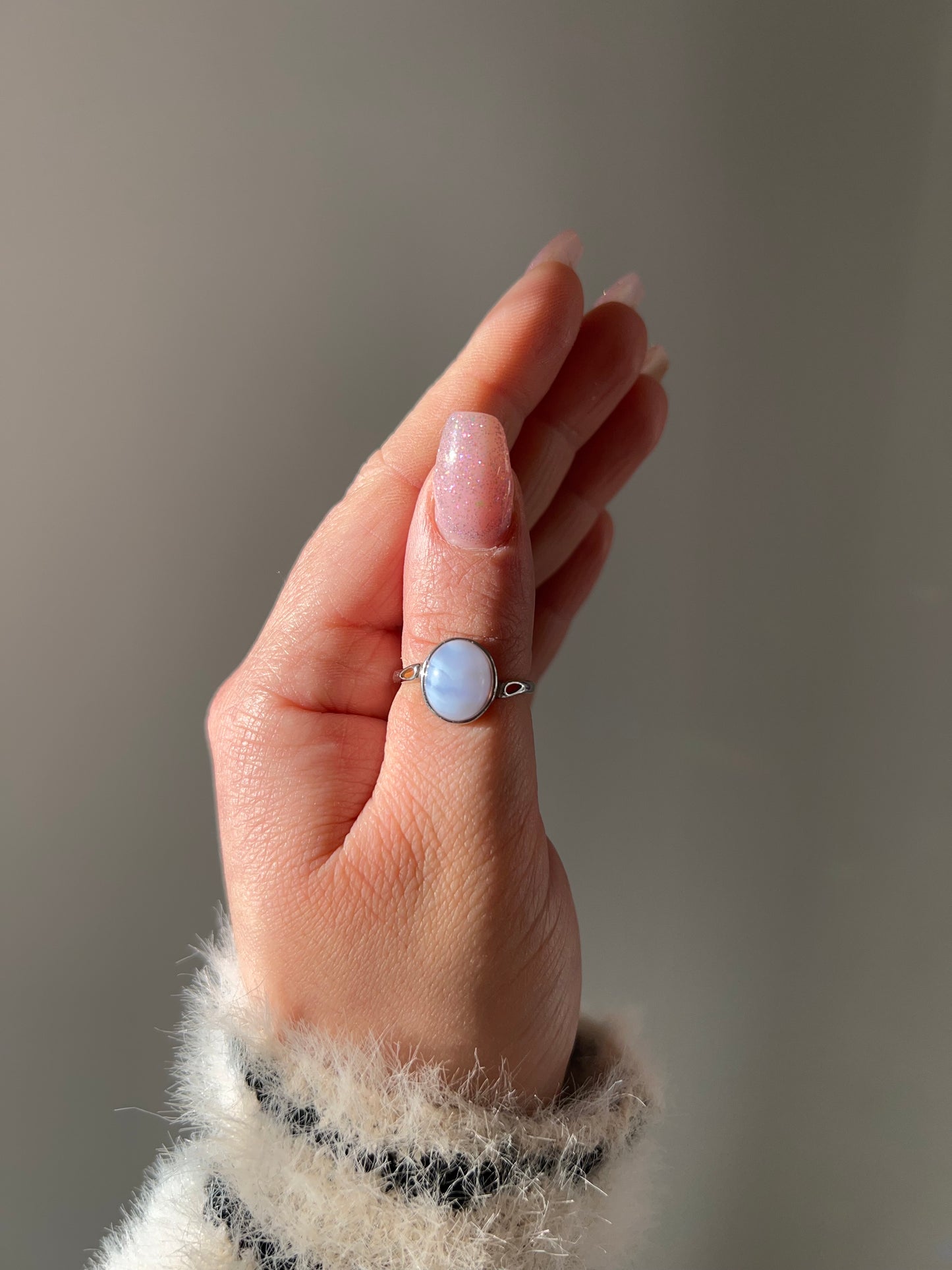 Anello con Agata Blue Lace🩵(argento 925)