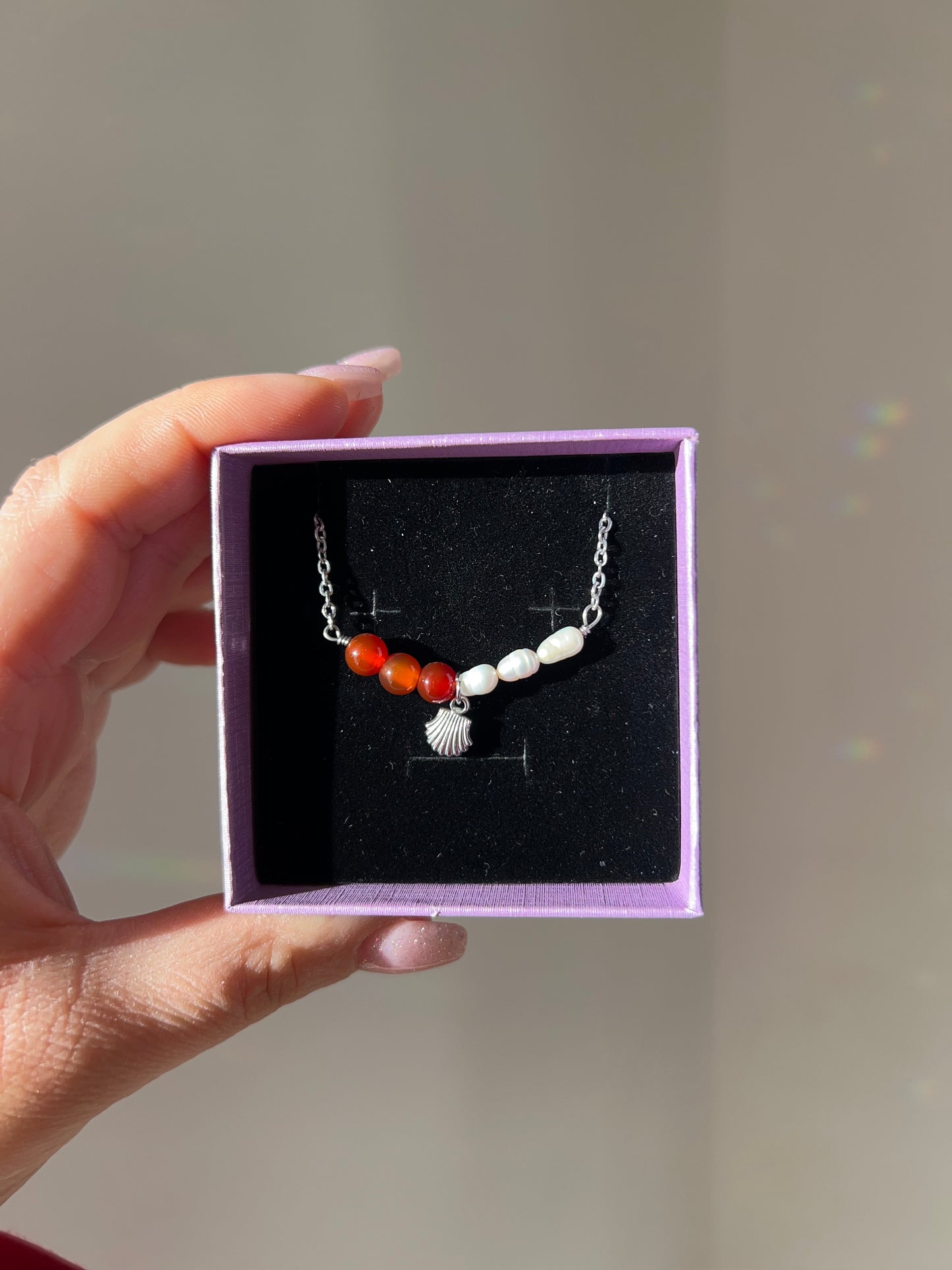 Collana in Perle Naturali + Corniola❤️👑