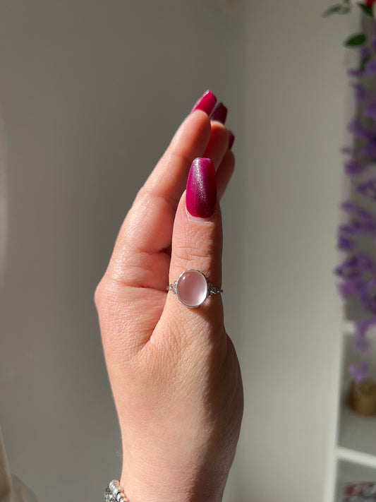 Anello in Quarzo rosa 2💗(argento 925)