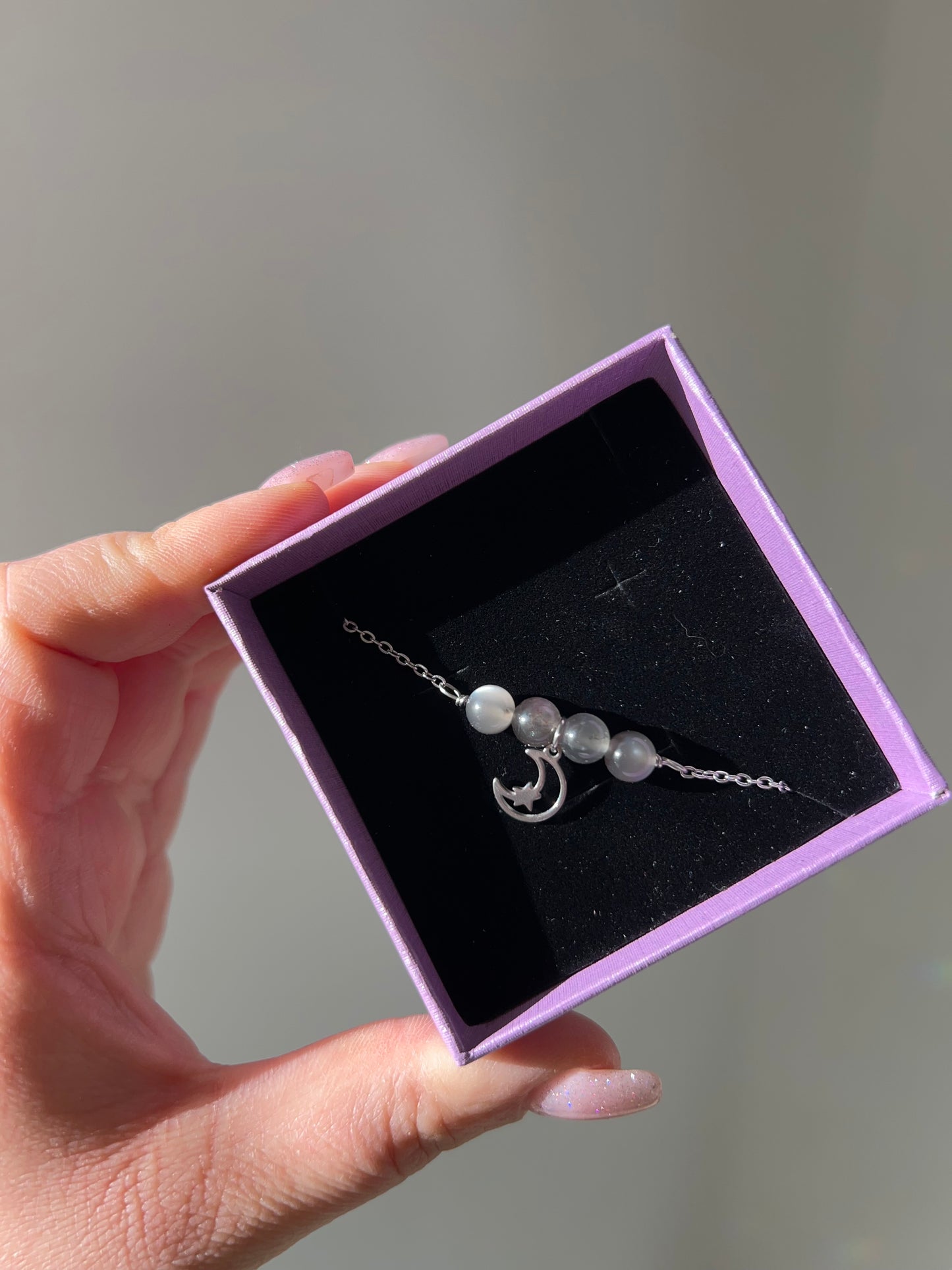 Bracciale con Pietra di Luna Nera🖤🌙