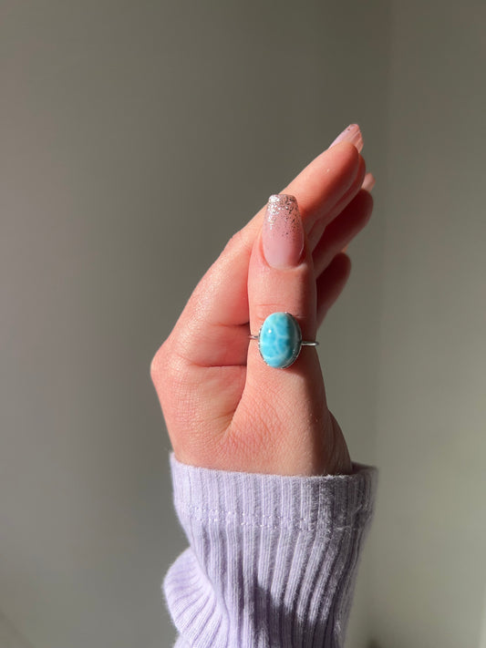 Anello in Larimar 1🌊(argento 925)