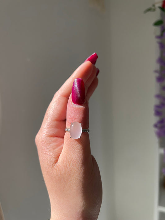 Anello in Quarzo rosa 5💗(argento 925)