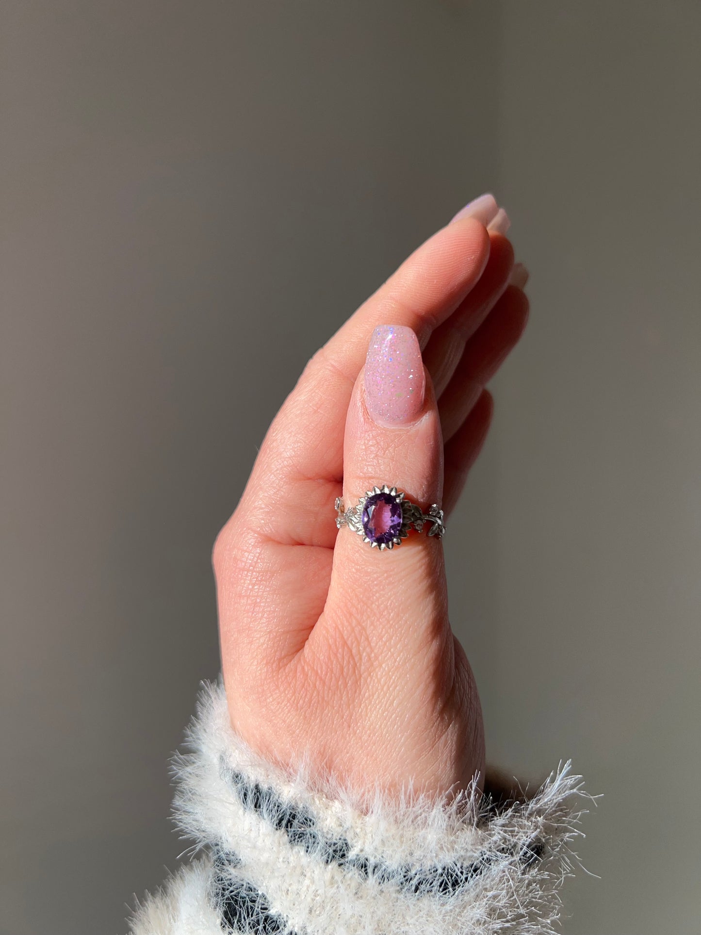 Anello Girasole in Ametista💜(argento 925)