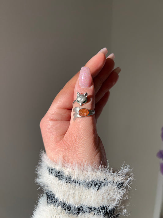 Anello Volpe Pietra del Sole🦊☀️(argento 925)