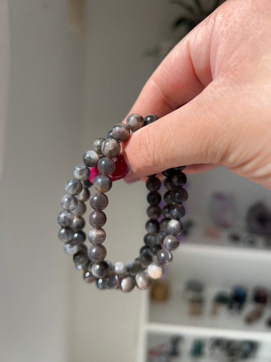 Bracciale in Pietra di Luna nera