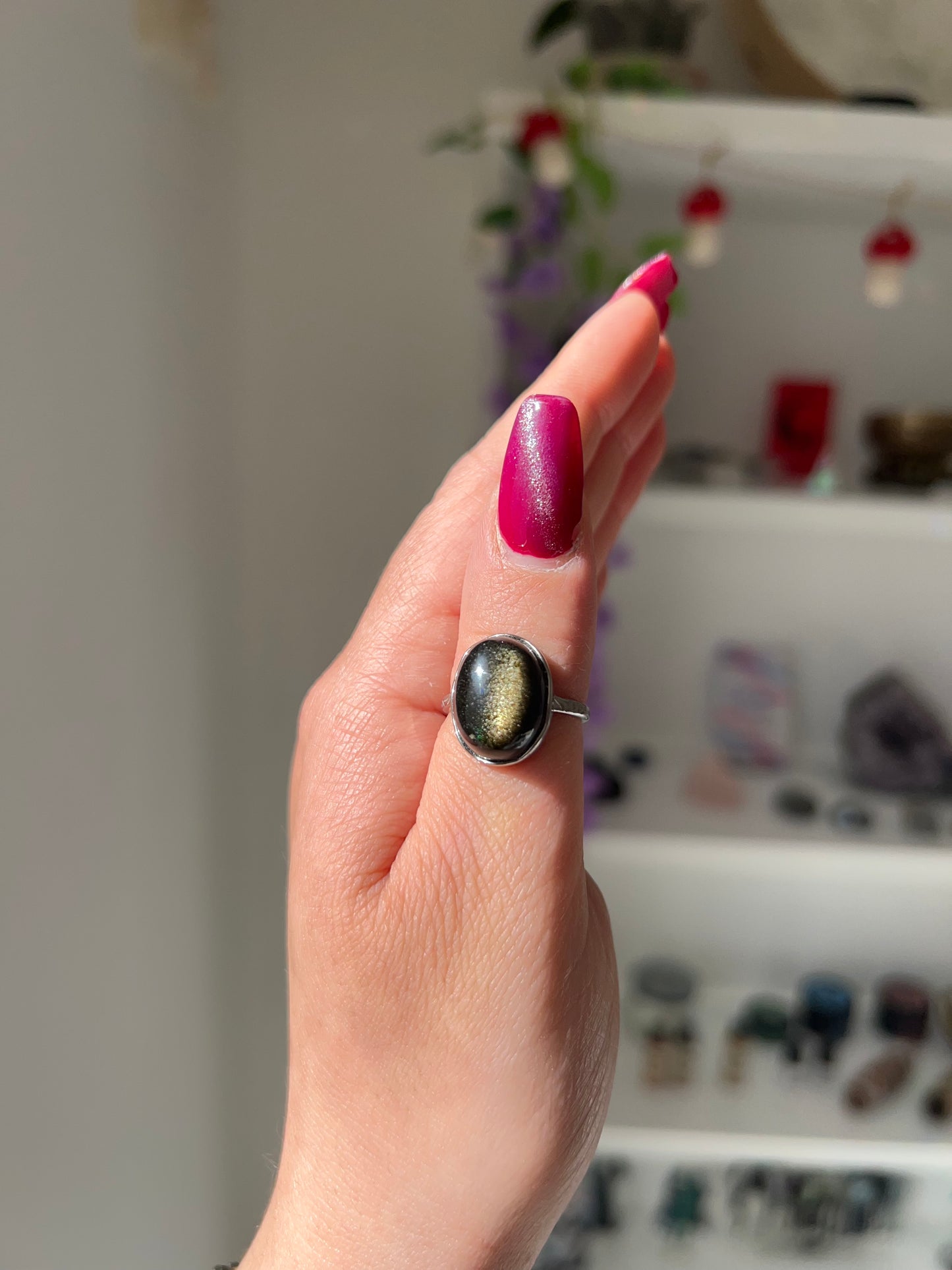 Anello in Ossidiana dorata✨(argento 925)