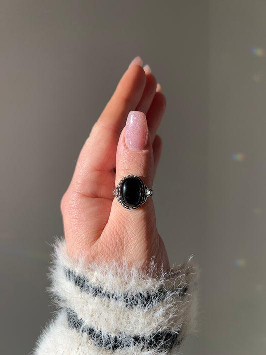 Anello in Onice Nera 3🖤(argento 925)