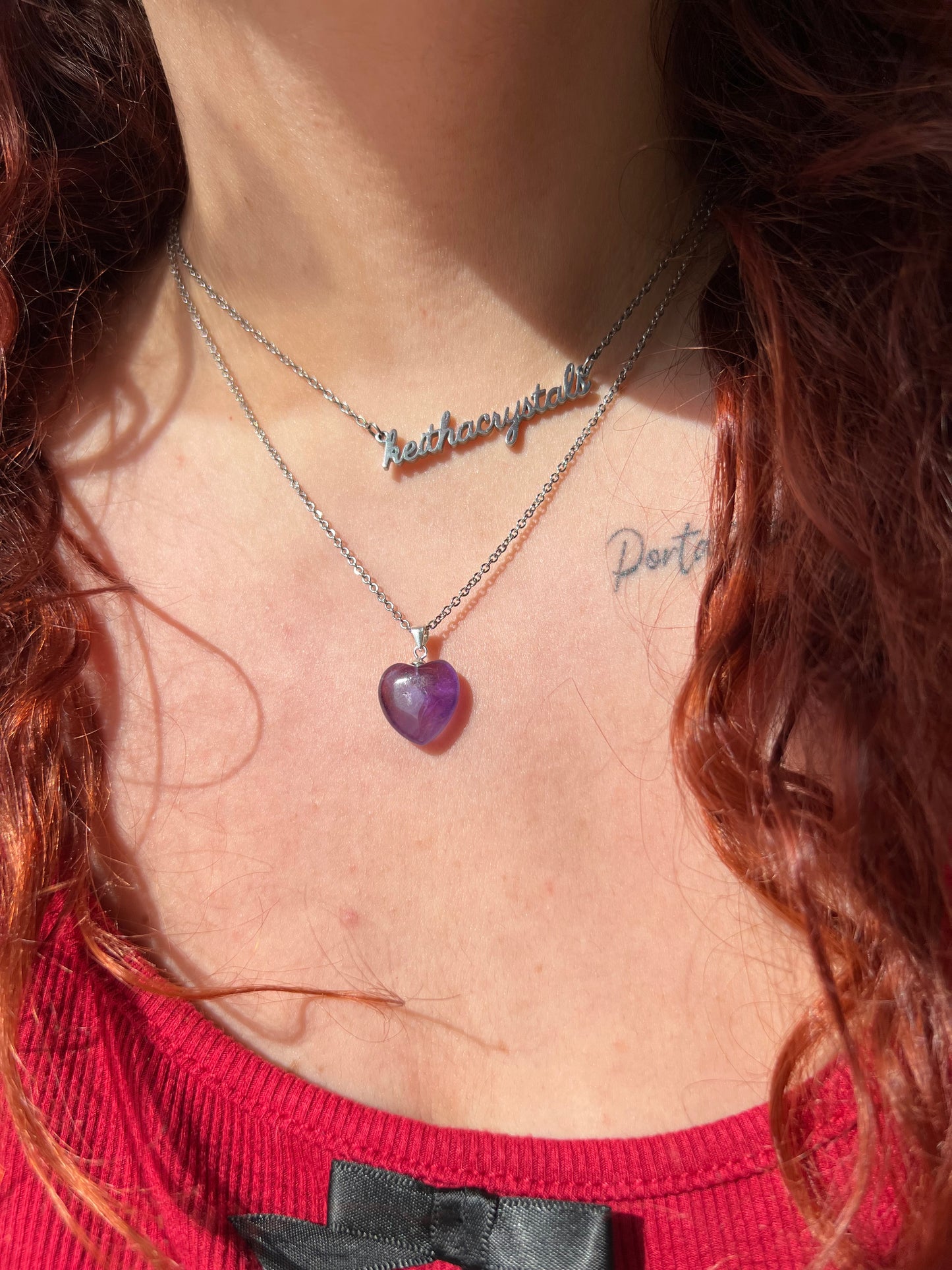 Collana cuore di Ametista(argento 925)