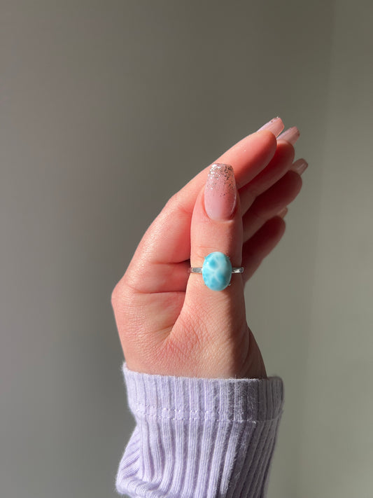 Anello in Larimar 2🌊(argento 925)