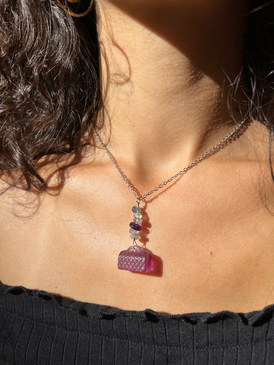 Collana “Borsetta” con Fluorite💕