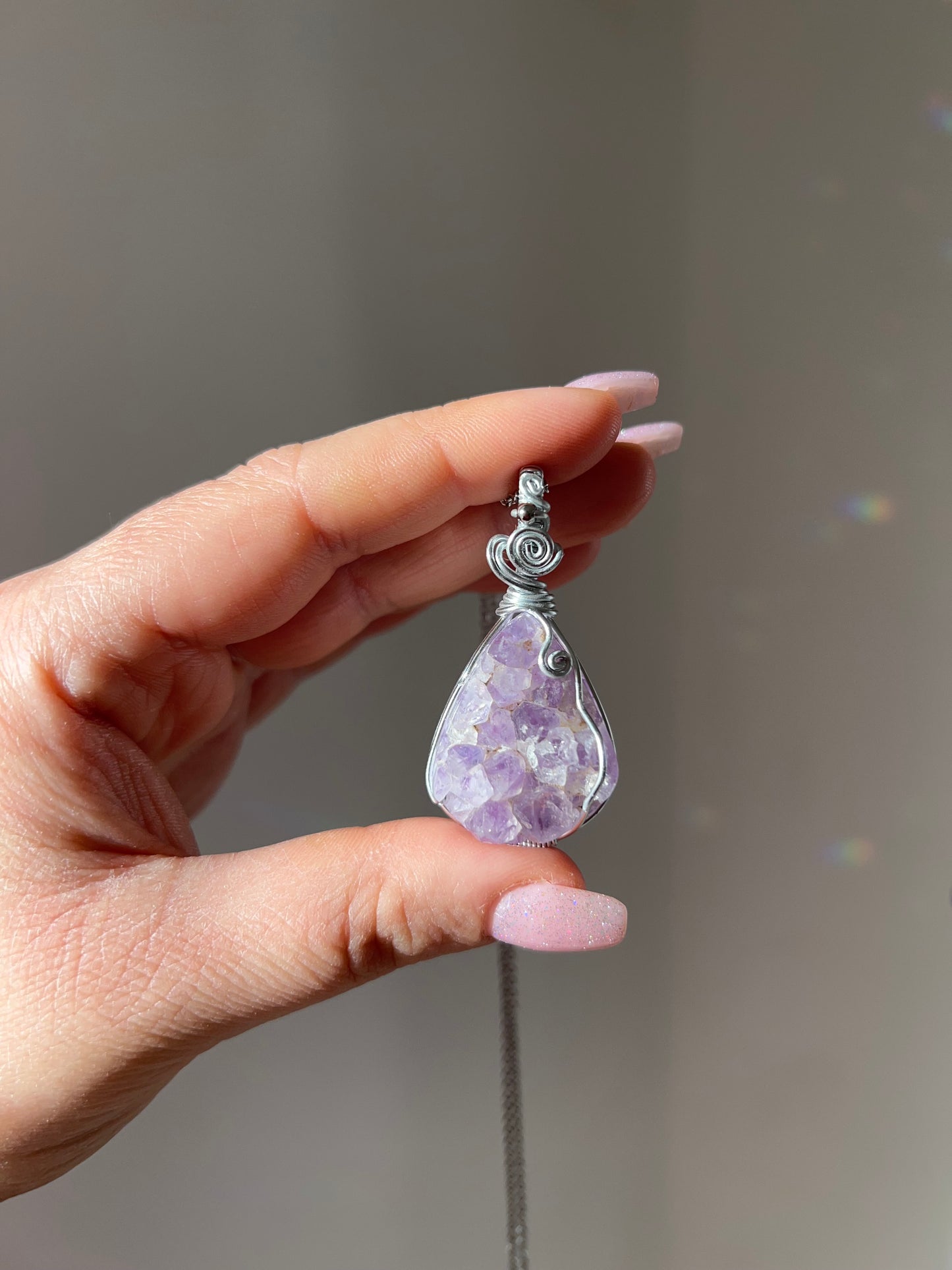 Collana con drusa di Ametista💜