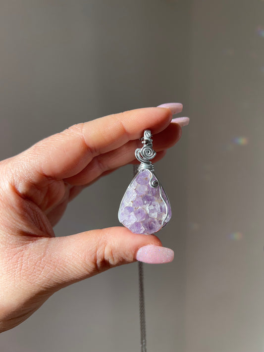 Collana con drusa di Ametista💜