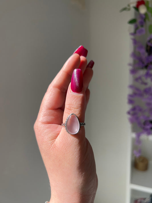 Anello in Quarzo rosa 1💗(argento 925)