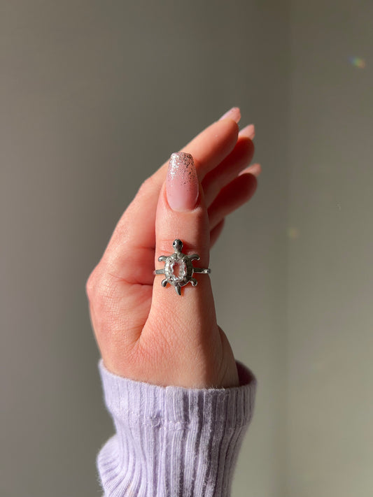 Anello Tartaruga in Quarzo Ialino✨(argento 925)
