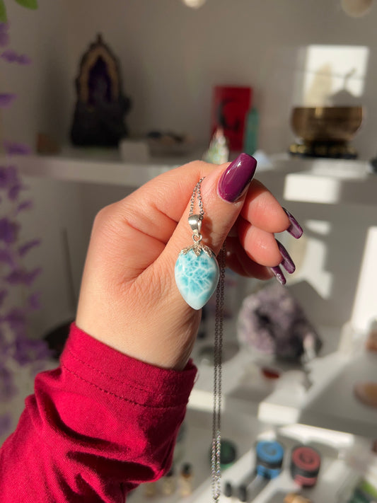 Collana in Larimar 7🌊(argento 925)