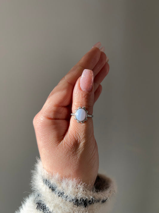 Anello con Agata Blue Lace🩵(argento 925)