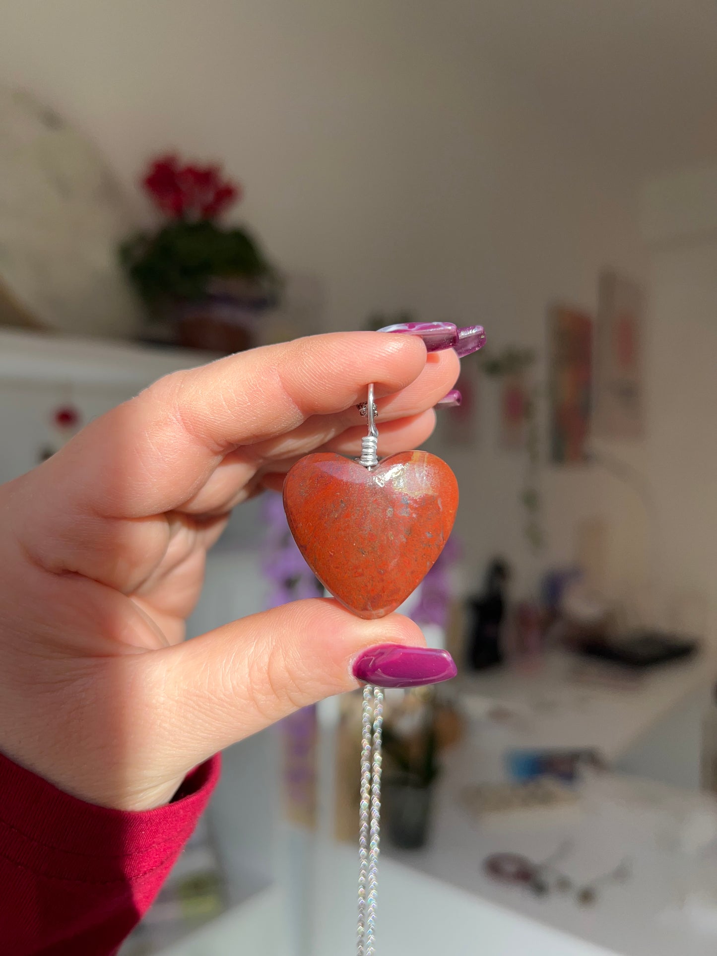 Collana Cuore in Diaspro rosso 1❤️