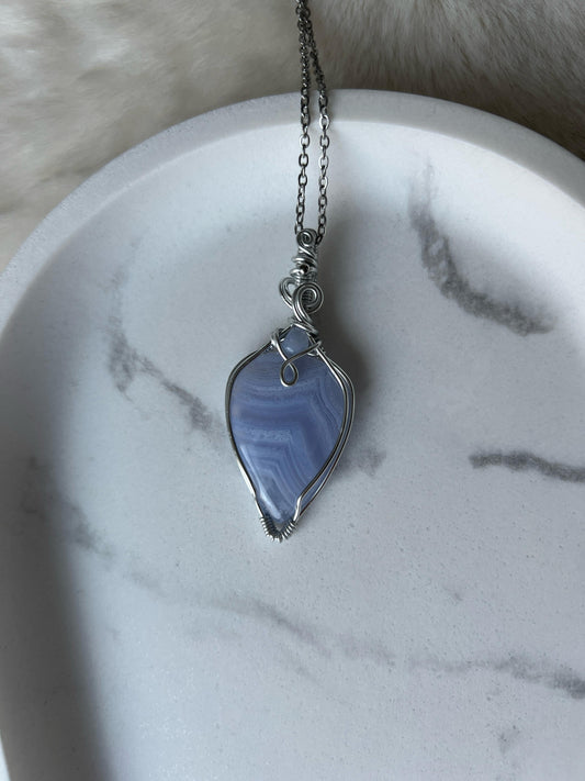 Collana in Agata Blue Lace