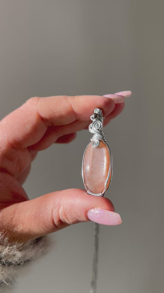 Collana in Pietra di Luna Pesca🌙💕